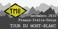 Acesso ao site sobre a caminhada pela Tour du Mont Blanc, França-Itália-Suíça, em setembro de 2015.